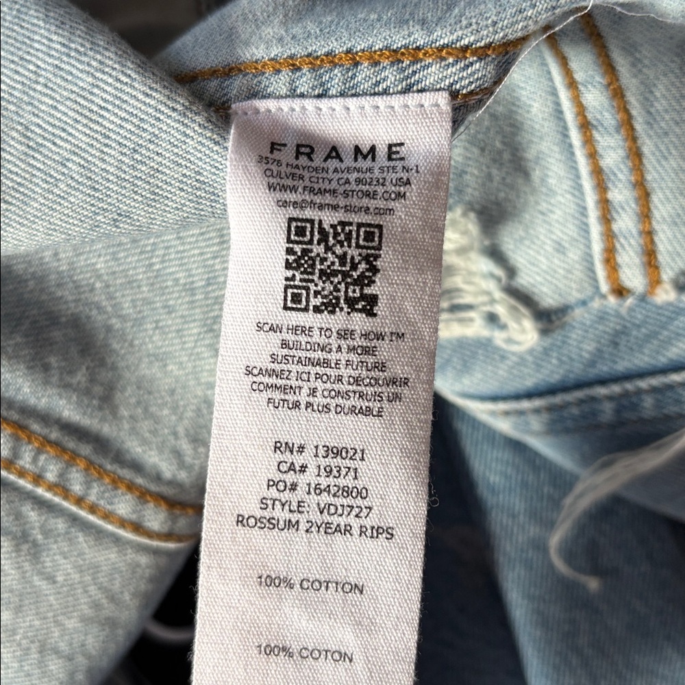 Frame Rossum 2 Year Rips Denim Jacket - Picture 4 of 5